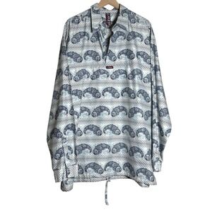 Willie Esco Mens‎ Pullover Sweatshirt XXXL Blue Paisley Streetwear 90s Hip Hop